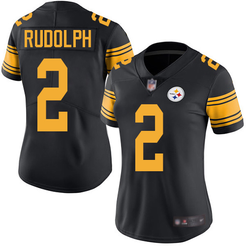 Women Pittsburgh Steelers Football #2 Limited Black Mason Rudolph Rush Vapor Untouchable Nike NFL Jersey->women nfl jersey->Women Jersey